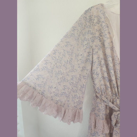 Indikah by Angel Biba NWT Tiered Ruffle Boho Mini Dress Medium - Picture 6 of 10